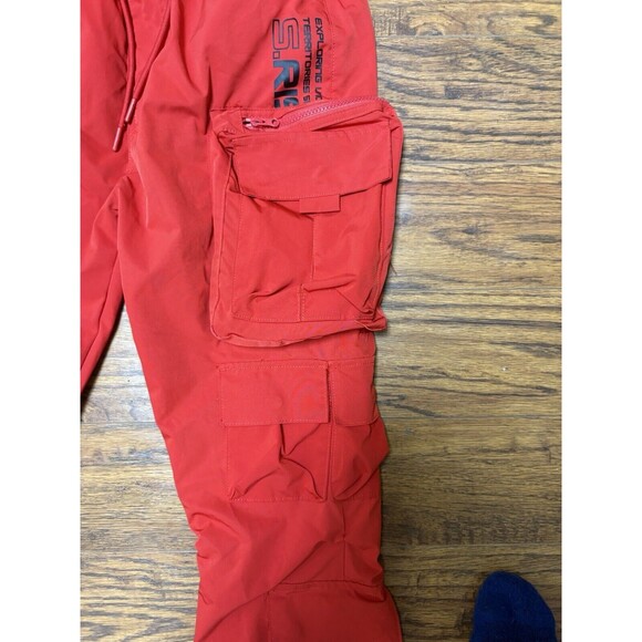 Smoke Rise Utility Hipster Pants Small Custom Streetwear Joggers 14 Pockets Red - Picture 4 of 7